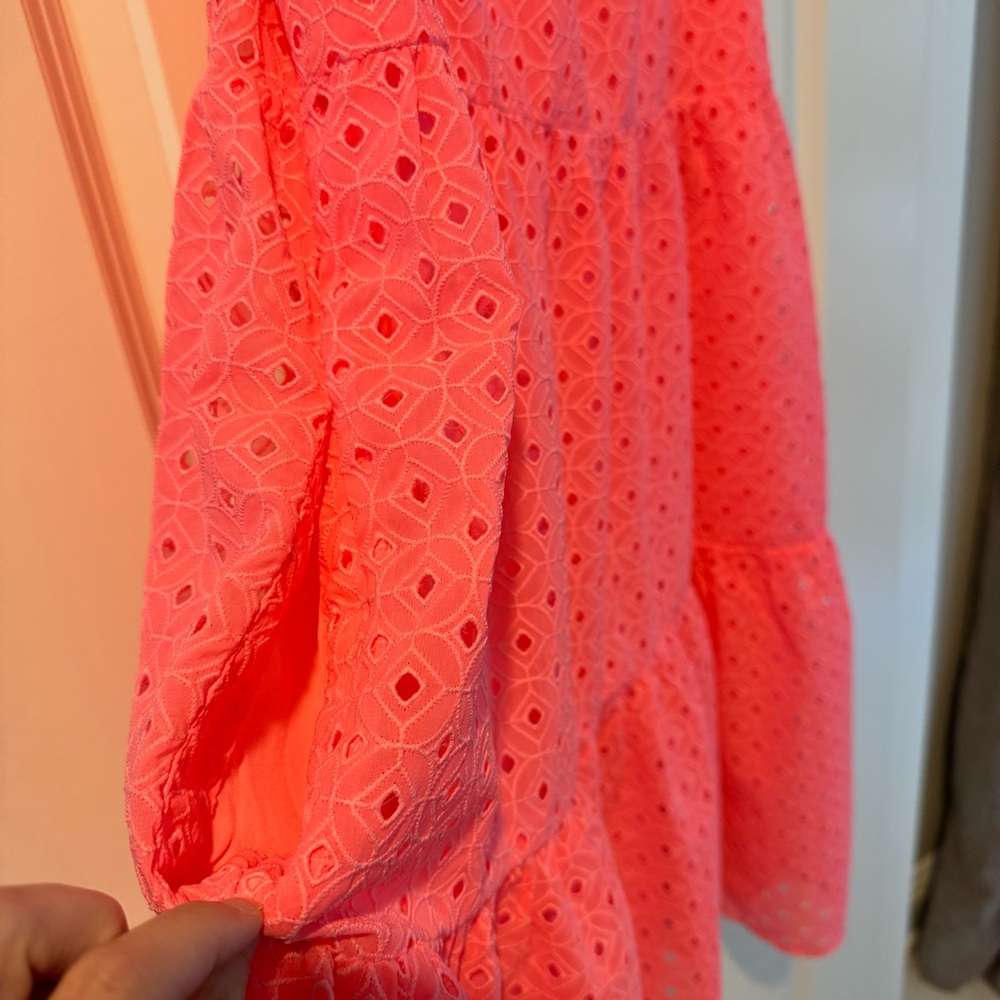 Lilly Pulitzer Pink Eyelet Tiered Mini Dress - Picture 8 of 8